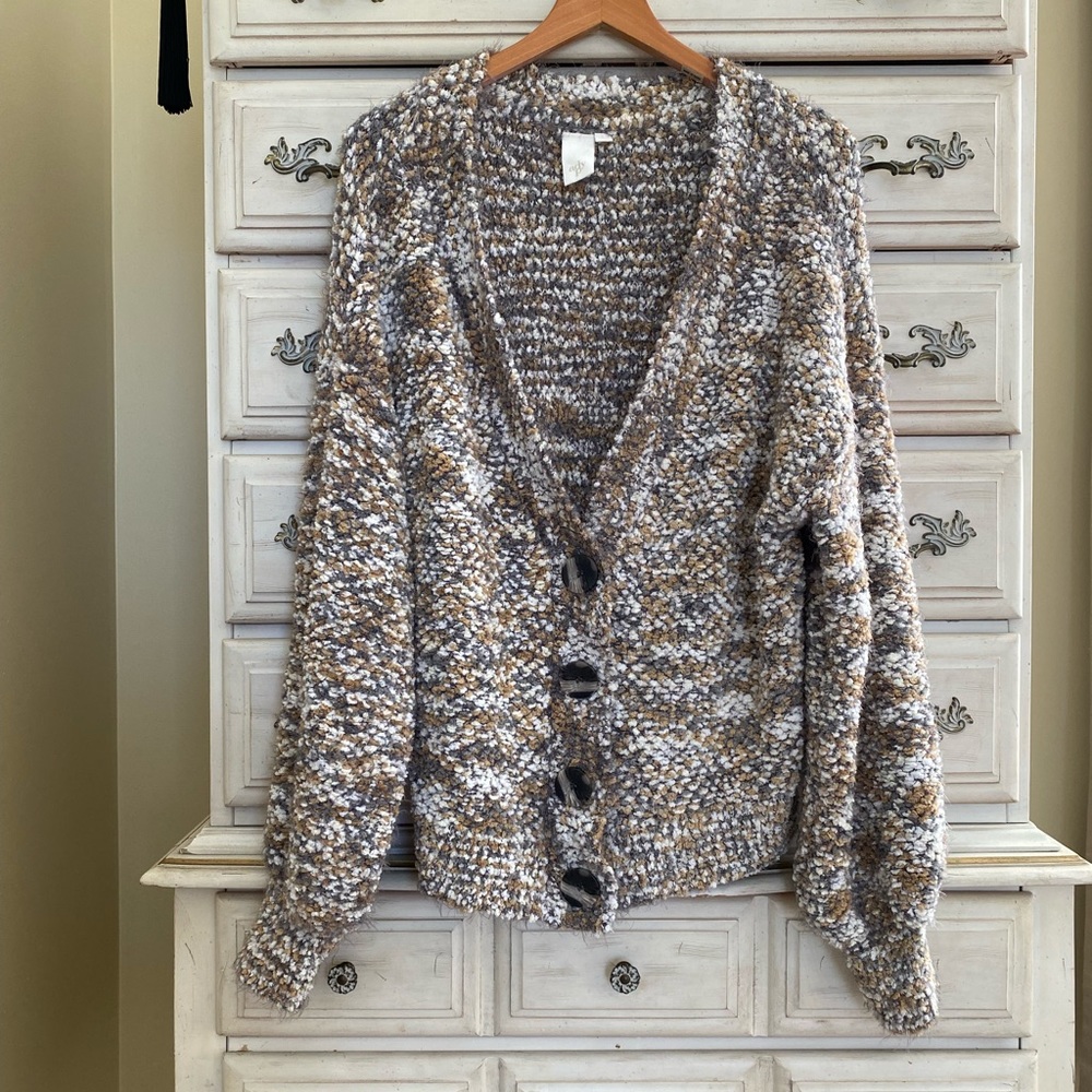 Vici Fuzzy Popcorn Sweater Cardigan